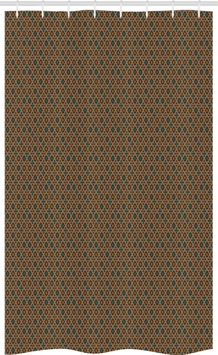 ABAKUHAUS Douchegordijn geometrisch – 120x180 cm – chocolade beige