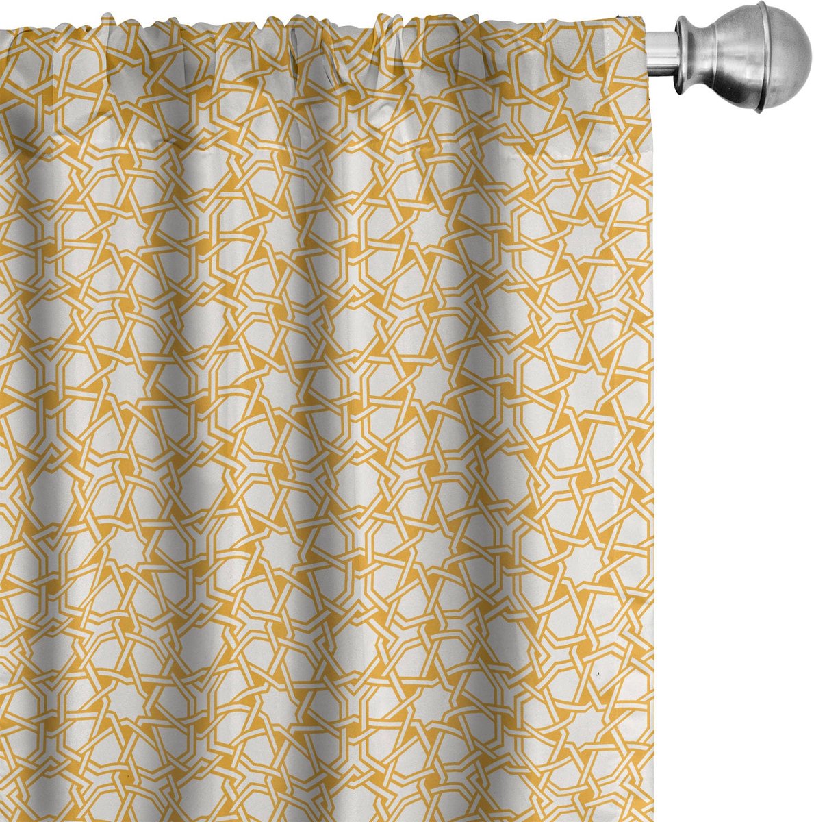 ABAKUHAUS Geometrische Gordijnen – 2x75x245 cm – Mikrofaser – Halverduisterend Aarde Geel