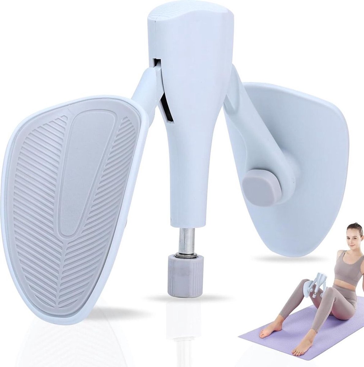 Bekkenbodemspiertrainer voor heren, thuis leg press machine, verstelbare hoek en kracht (7-12 kg), bekkenbodemspiertrainer, arm- en rugtrainer, homegym en yoga (grijs)