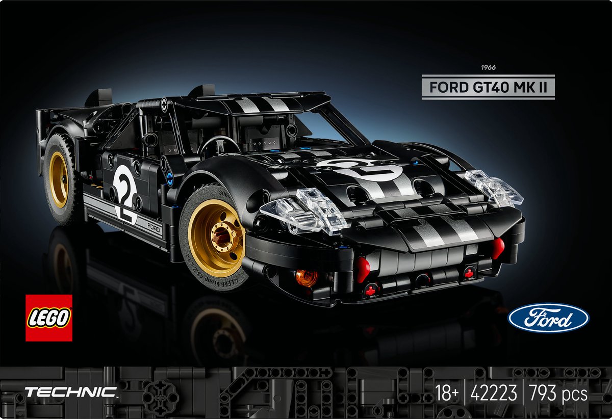 LEGO Technic 1966 Ford GT40 MKII Racewagen - Vintage Auto Bouwpakket voor Volwassenen - 42223 — afbeelding 13