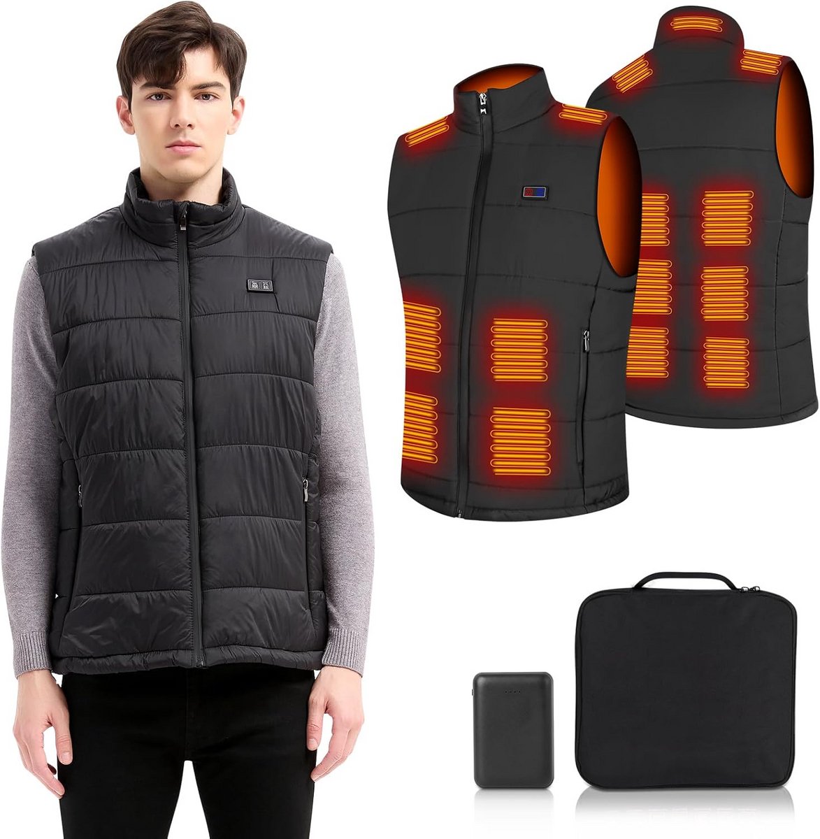 Oplaadbaar Verwarmd Vest Heren Dames | 15 Zones Verwarming | Inclusief 10.000 mAh Batterij