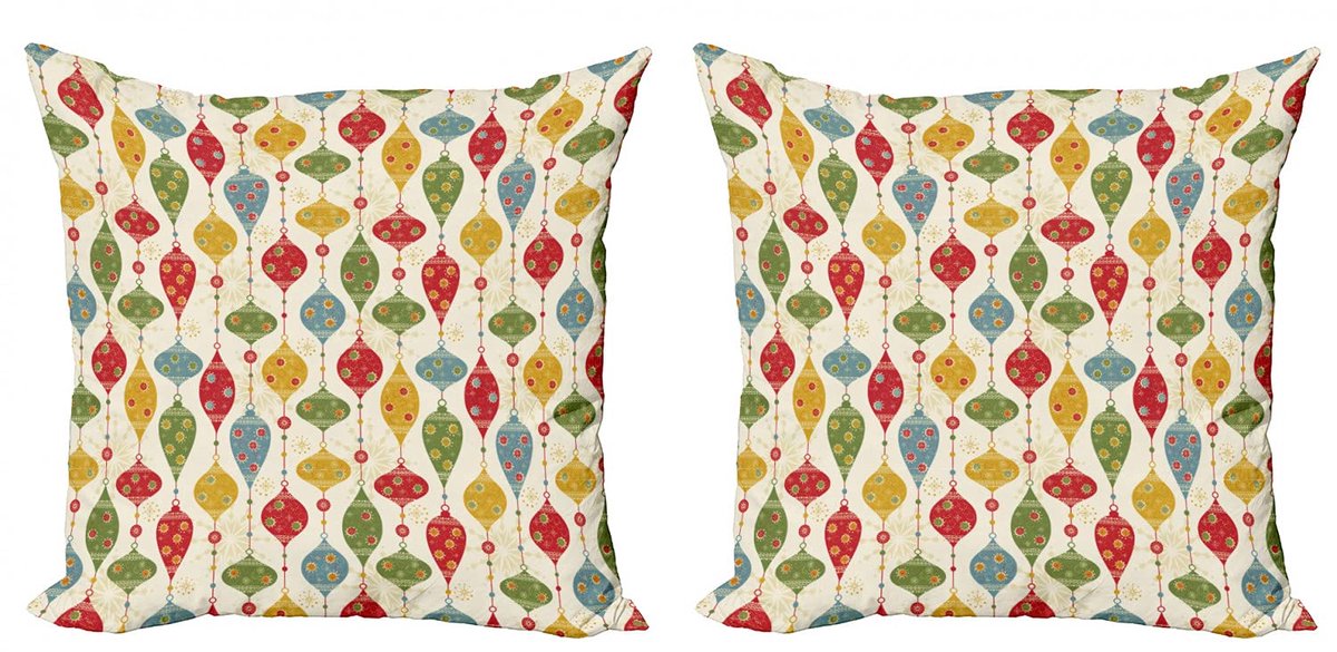 ABAKUHAUS Kussenhoes Set 2x40x40 cm – Dubbelzijdig Digitaaldruk Mehrfarbig