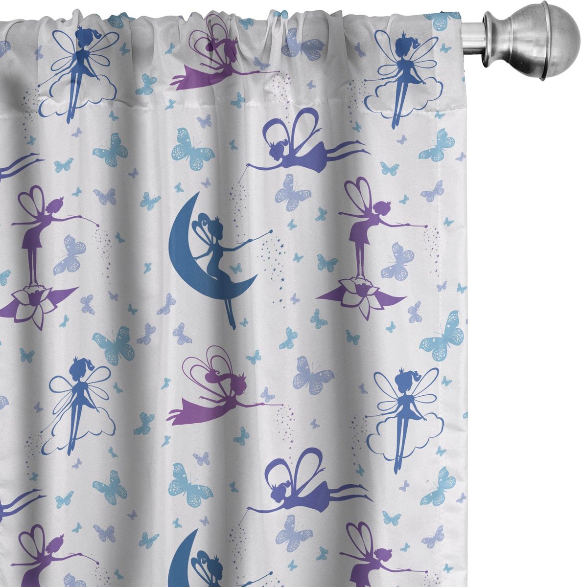 ABAKUHAUS Engelvleugels – Set van 2 gordijnen – 75 x 175 cm – lila Lila Multicolor