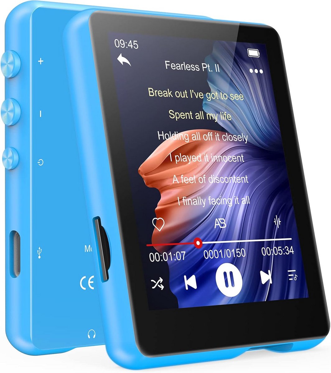 Draagbare MP3 Speler met Bluetooth 5.0, 32GB en 2.4" Touchscreen