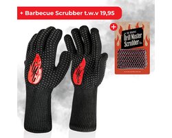 Grill Master Gloves BBQ Handschoenen Hittebestendig tot 800°C - Ovenhandschoenen - Ovenwanten - Barbecue Handschoenen - Perfect Vaderdagcadeau & Kerstcadeau – Aramid - 2 stuks