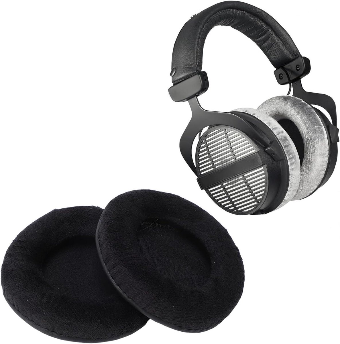 4 stuks Vervangende Oorkussens voor Hoofdtelefoon DT440 DT660 DT770 DT860 DT880 DT990 - Set van 2 Comfortabele Fluwelen Oorkussens met Spons - Geluidsisolerend en Duurzaam