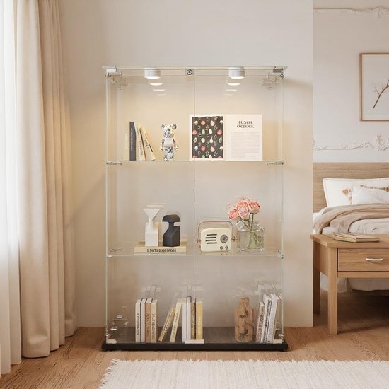 FVTVHEV vitrinekasten 4-laags glazen vitrinekast, curio-kast met acryldeuren, vitrinekasten voor verzamelobjecten, vloerstaande transparante vitrine voor woonkamer slaapkamer, boekenkast voor FVTVHEV vitrinekasten 4-laags glazen vitrinekast, curio-kast met acryldeuren, vitrinekasten voor verzamelobjecten, vloerstaande transparante vitrine voor woonkamer slaapkamer, boekenkast voor