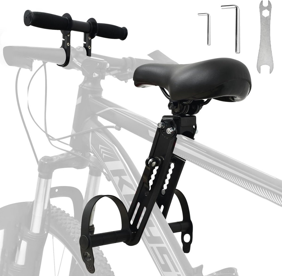 Veilig Fietsstoeltje voor Kinderen Voorop - Inclusief Stuur - Geschikt voor 2 t/m 6 Jaar (max. 30 kg)