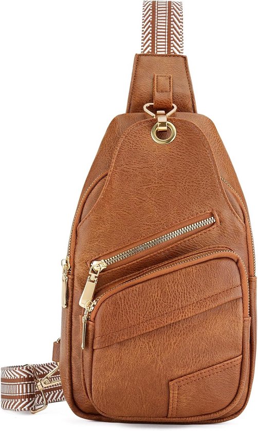 Manfield leren crossbody tas zwart