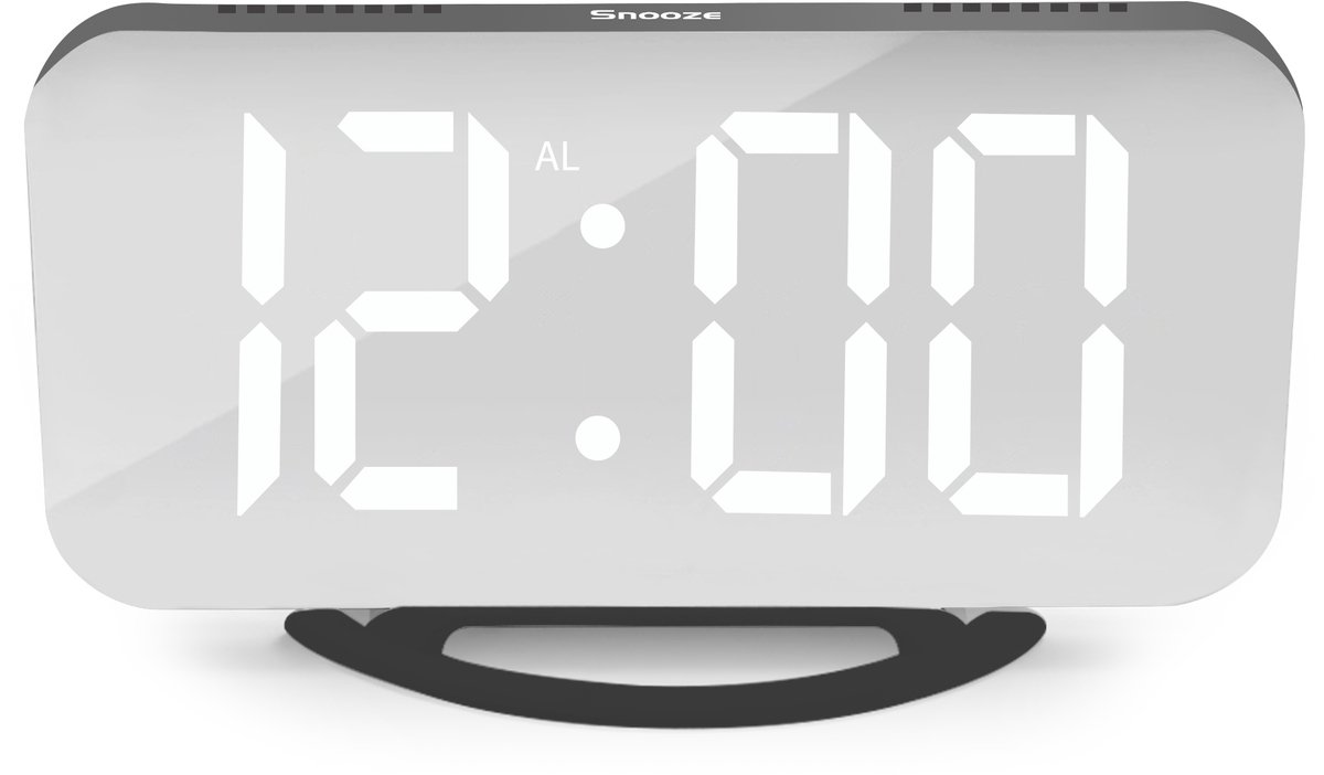 Luxime® - Digitale Wekker - Slaapkamer - Klok - Alarmklok - Energiezuinig - Zwart