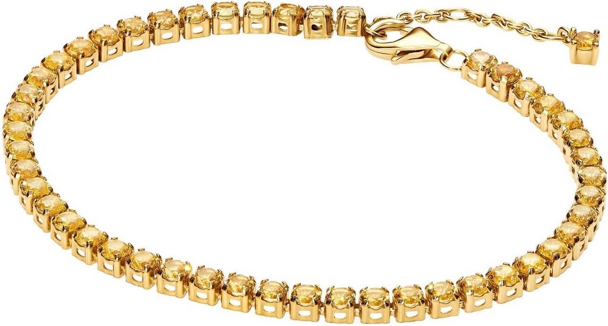 Verfijnde Tennisarmband met Karabijnsluiting in Goudkleur