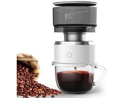 Koffiemachine - Automatisch zetten en druppelen - anti-verbranding - automatische drukontlasting - Werkt op batterijen -mini en draagbaar - 10*10*10,15 cm -geeft een handgemaakte uitstraling - geschikt voor gebruik op kantoor, buiten en op de camping