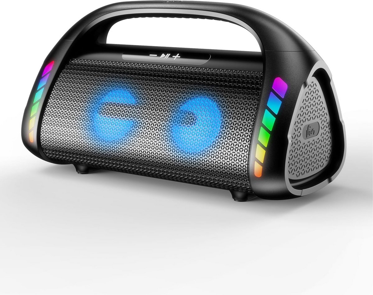 Draagbare Bluetooth Speaker met 100W Vermogen, Diepe Bass en LED Verlichting