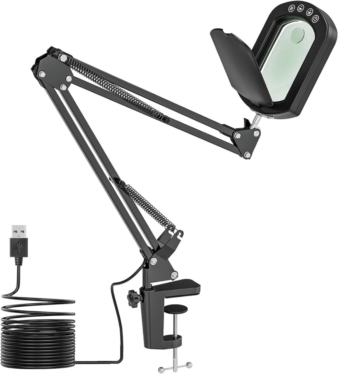 Vergrootglas met Verlichting - Vergrootglas op Standaard - Loep - Vergrootspiegel voor Volwassenen en Kinderen - Zwart
