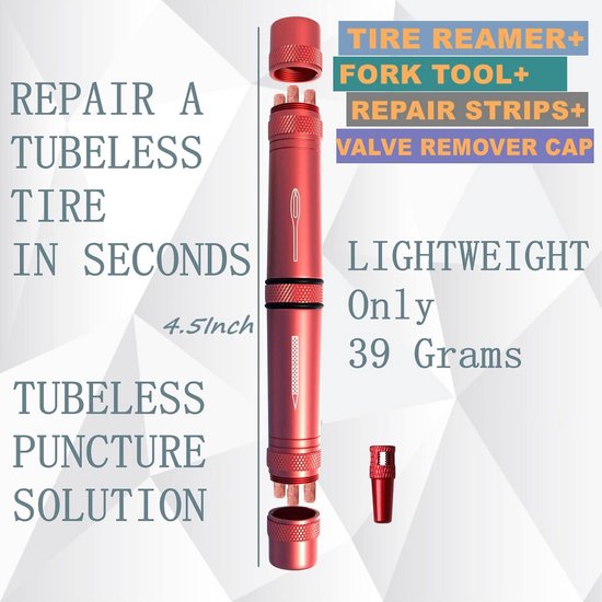 Tubeless Banden Reparatie Set voor Mountainbike en Racefiets — afbeelding 3