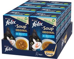 8x Felix Soup Vis Selectie - Kattenvoer Natvoer - 6x 48 g