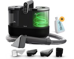 Skrub 4-in-1 Tapijtreiniger – Verwarmbaar tot 60°C – Compacte Vlekkenreiniger – 4 Opzetstukken – Heetwater Bankreiniger Machine – Meubel- & Zetelreiniger – 1300W