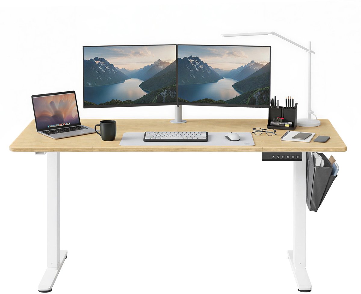 Elektrisch zit-sta bureau – In hoogte verstelbaar – 160 x 70 cm – Met geheugenfunctie