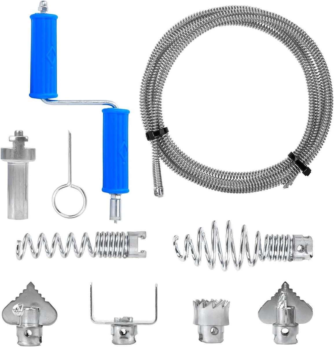 Pijpreinigingsspiraal - Reiniging - Drain - PVC - Afvoer - Flexibel - 5 meter - Geschikt voor Buiten - Wit