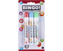 Bingo Dabbers 3 Stuks – Rood, Groen & Blauw – 20 ml per Dabber – Markeer Nummers voor Bingo Spel – Longfield Games