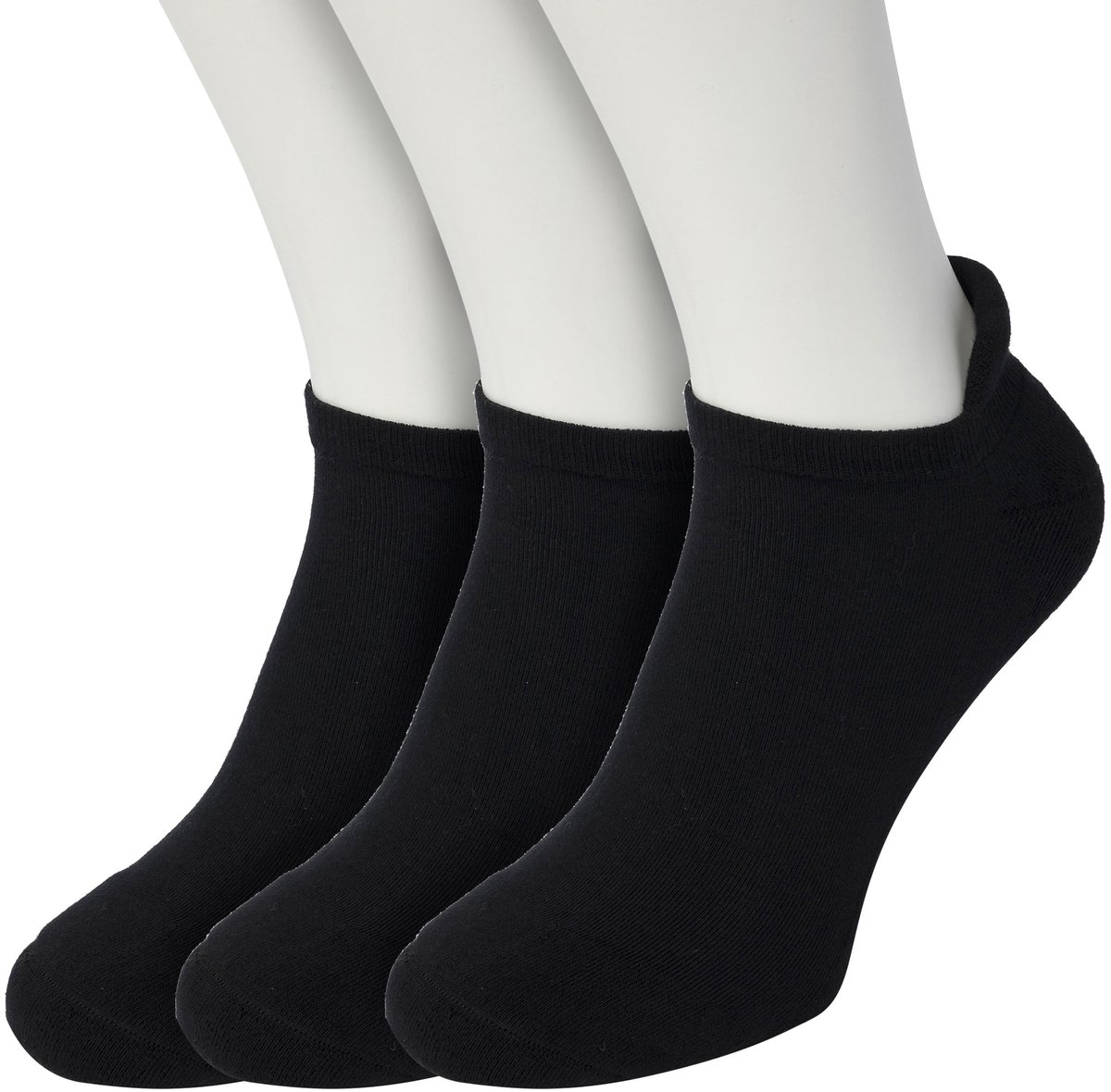 Bonnie Doon Unisex Sneaker Sokken Deluxe Dames Zwart maat 40/46 - Dames en Heren - 3 paar - Badstof Binnenzool - Gladde teennaad - Zeer Comfortabel en Zacht - Zacht Hiel Kussen houdt Vuil tegen - Sport - Sneakersokken - Black - OL6310501.101