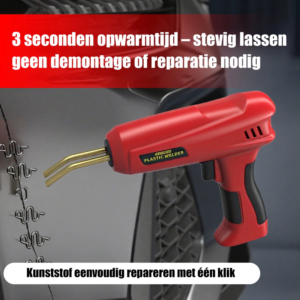 200W Geüpgraded Plastic Laskit, 800STUKS Hechte Nietmachine Auto Bumper Reparatie Kit, 2 in 1 Plastic Lasser Soldeerbout met Lasstaven, 6 Soorten Nietjes voor Bumper/Kajak/Plastic Product Reparaties – foto 5