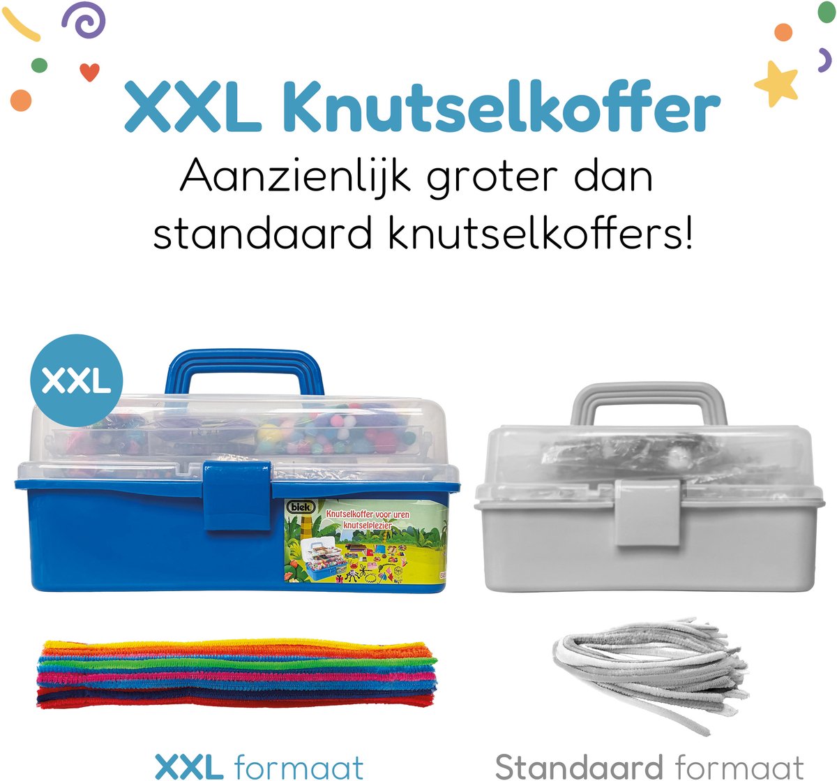 Knutselkoffer XXL BIEK20® Blauw - Inclusief E-Book - Knutselpakket - Knutselen Jongens - Creatief Speelgoed - Knutseldoos - Knutselset - Knutselen voor Kinderen — afbeelding 5