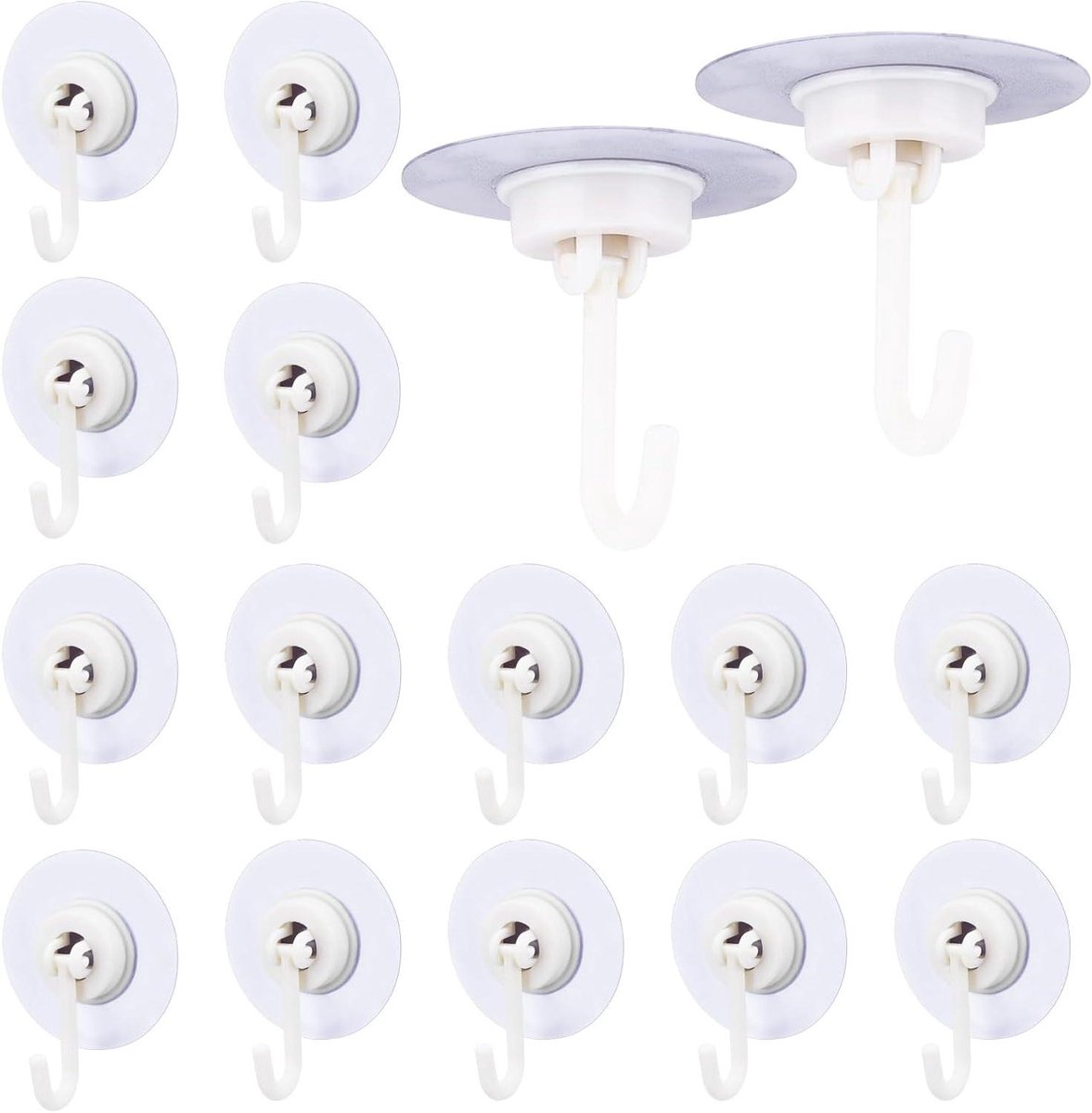 Plafond- en wandhaken - zelfklevend - verwijderbaar - op te hangen - slaapzaal appartement essentials - badkamer - set van 16 stuks