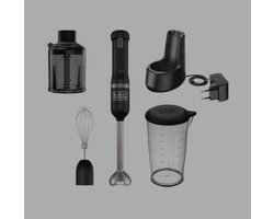 Black&Decker 3-delige Kitchen Wand™ 7,2V draadloze staafmixerset inclusief 2-delige accessoireset, zwart - BCKM1013KB-QW