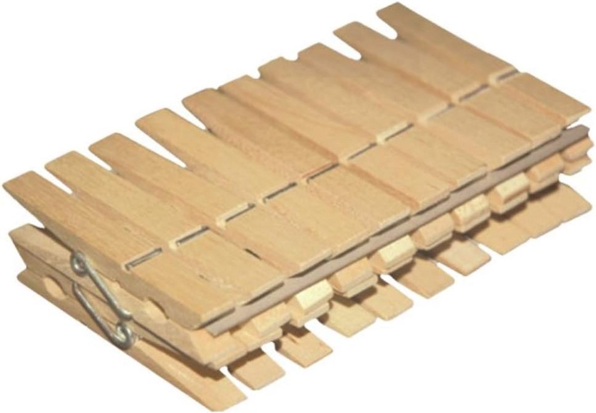 Houten Waslijnknijpers - Set van 20 Stuks - Naturel Kledinghangers