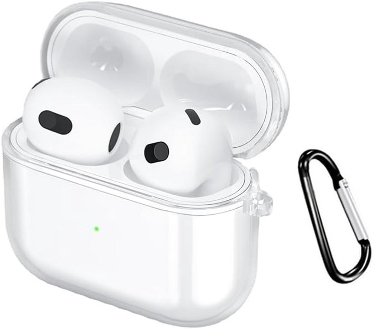 Transparante Beschermhoes voor AirPods 4 met Karabijnhaak