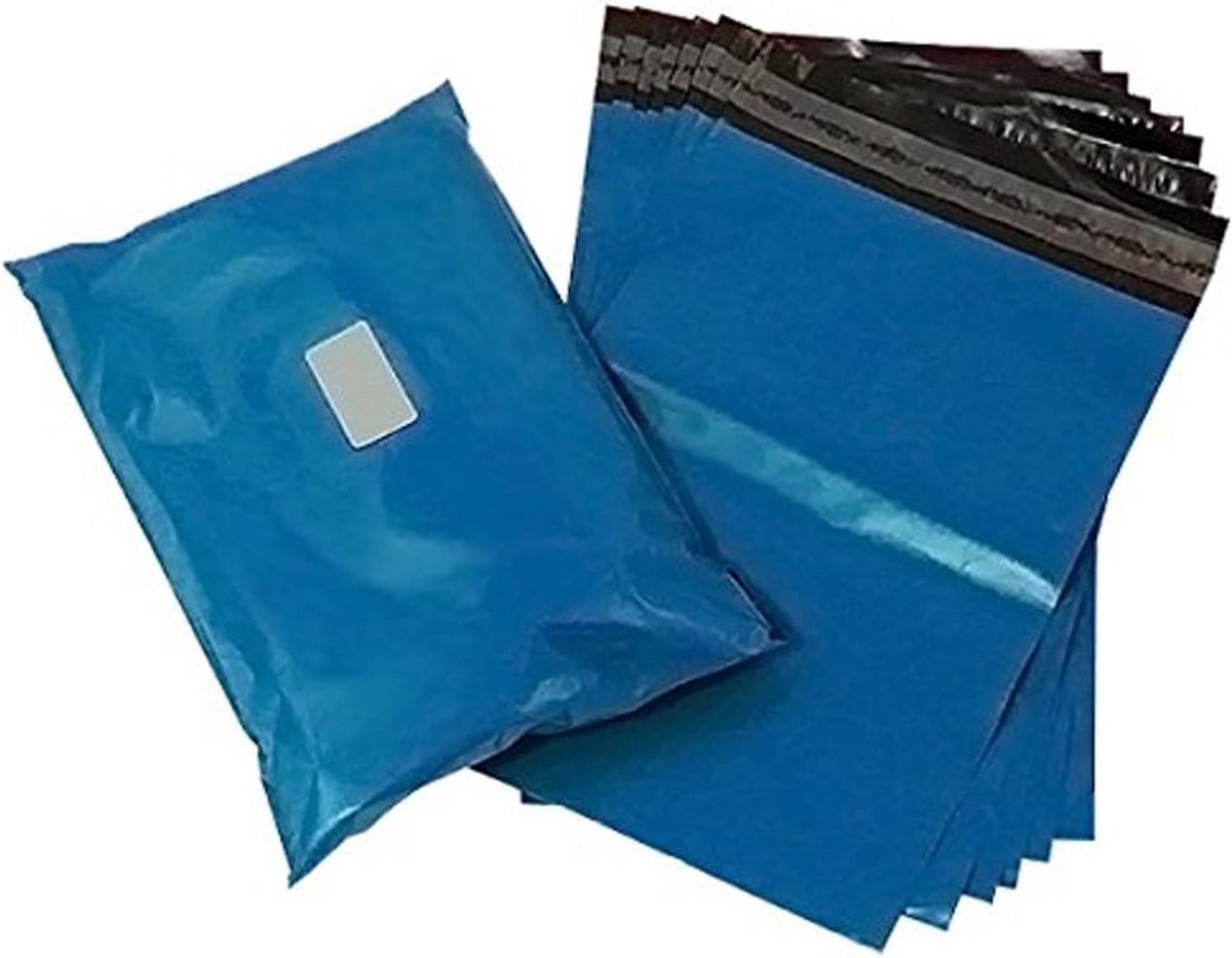 Stevige Kunststof Verzamelzakken - Metallic Blauw - 200 Stuks - 15x23 cm