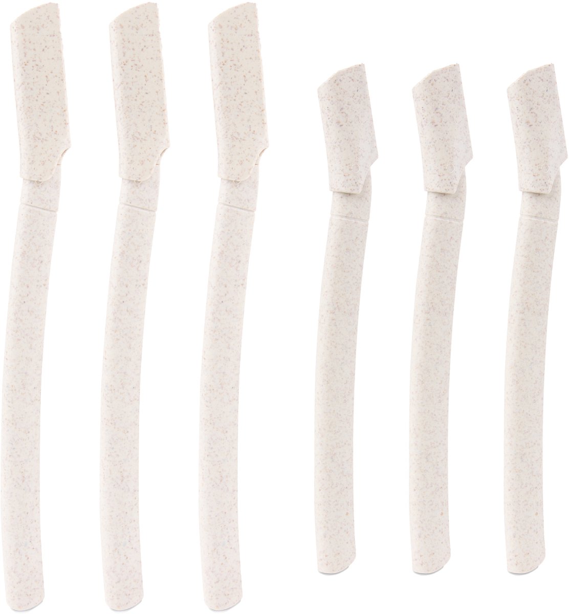 Dermaplaning Mesjes Mix – 3 Groot + 3 Klein – Wenkbrauw Mesje – Gezichtsscheermes – Tarwestro – 6 Stuks
