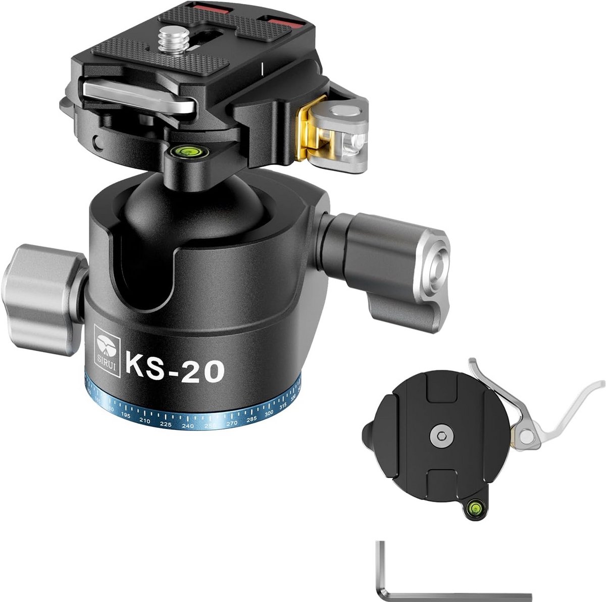 Lage Profiel Statief Balhoofd 33mm Aluminium Draaibaar 360° voor DSLR en Camcorder (Max 18kg)