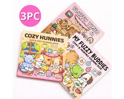 TB complete Cozy Coloring Book - Cozy Friends Coloring Book - Kleurboek Voor Volwassenen - Cosy Kleurboek - Kleurboek Voor Kinderen - Twinmarkers 168 stuks - fuzzy hygge coloring book - Kleurboek Voor Beginners - Kerst cadeautjes - kleuren
