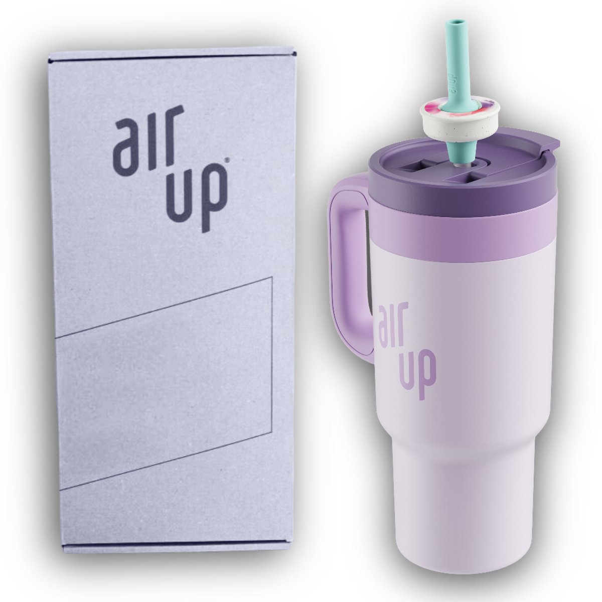 Air Up Tumbler met handvat Soft Lavender - 1200 ml Bottle - lichtpaars - drinkfles/beker - hydraterend - Air up fles - geurwater - vegan - bio