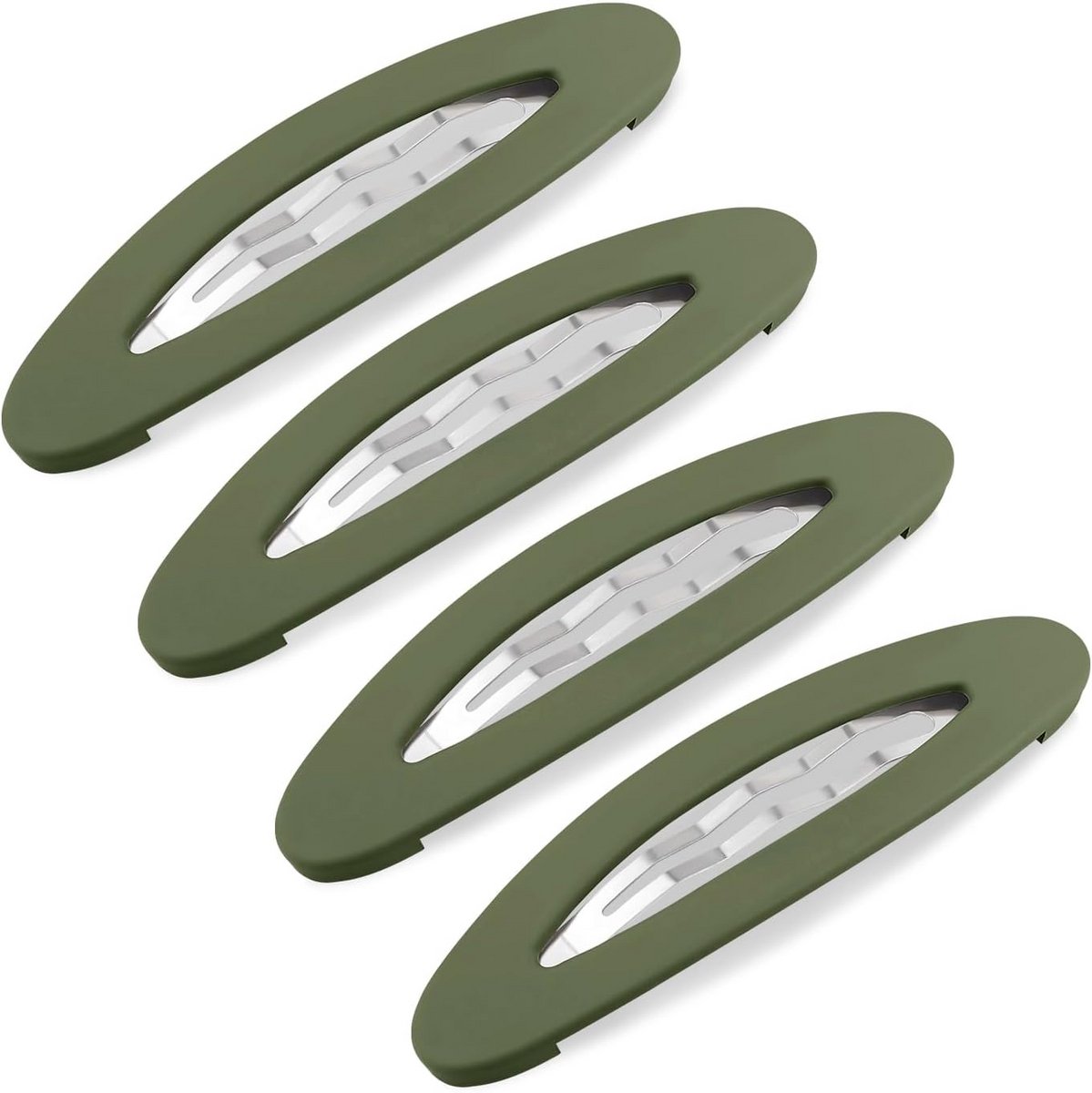 4x Grote Matte Haarspeldjes Groen - Stevige Klemmen voor Dames en Meisjes (9 cm)