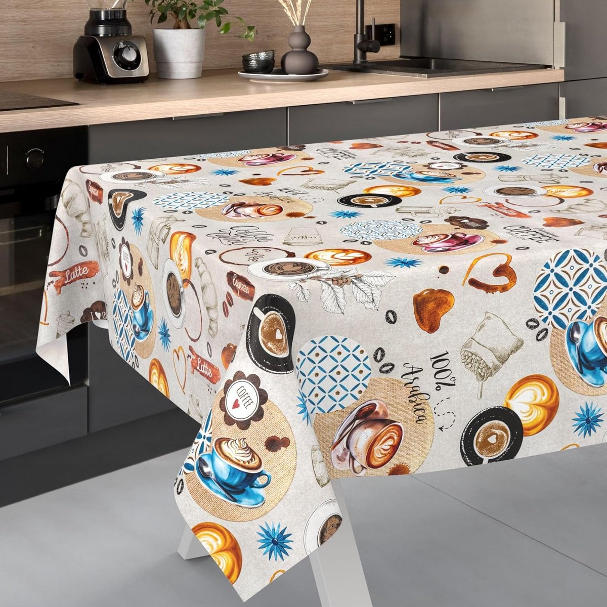 Waterafstotend Tafelkleed Rechthoekig Afwasbaar met Snijrand 240 x 140 cm