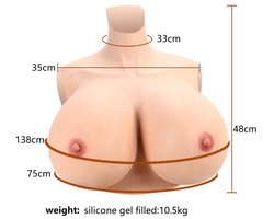 Siliconen Borsten-Big Boobs- Cup Z- 100% siliconen gevuld- 10,5 kg-Nep Borsten- travestiet- nep Borsten- Crossdresser