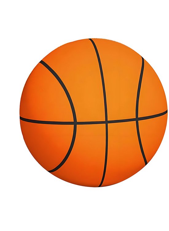 Oranje basketbal met zwarte lijnen
