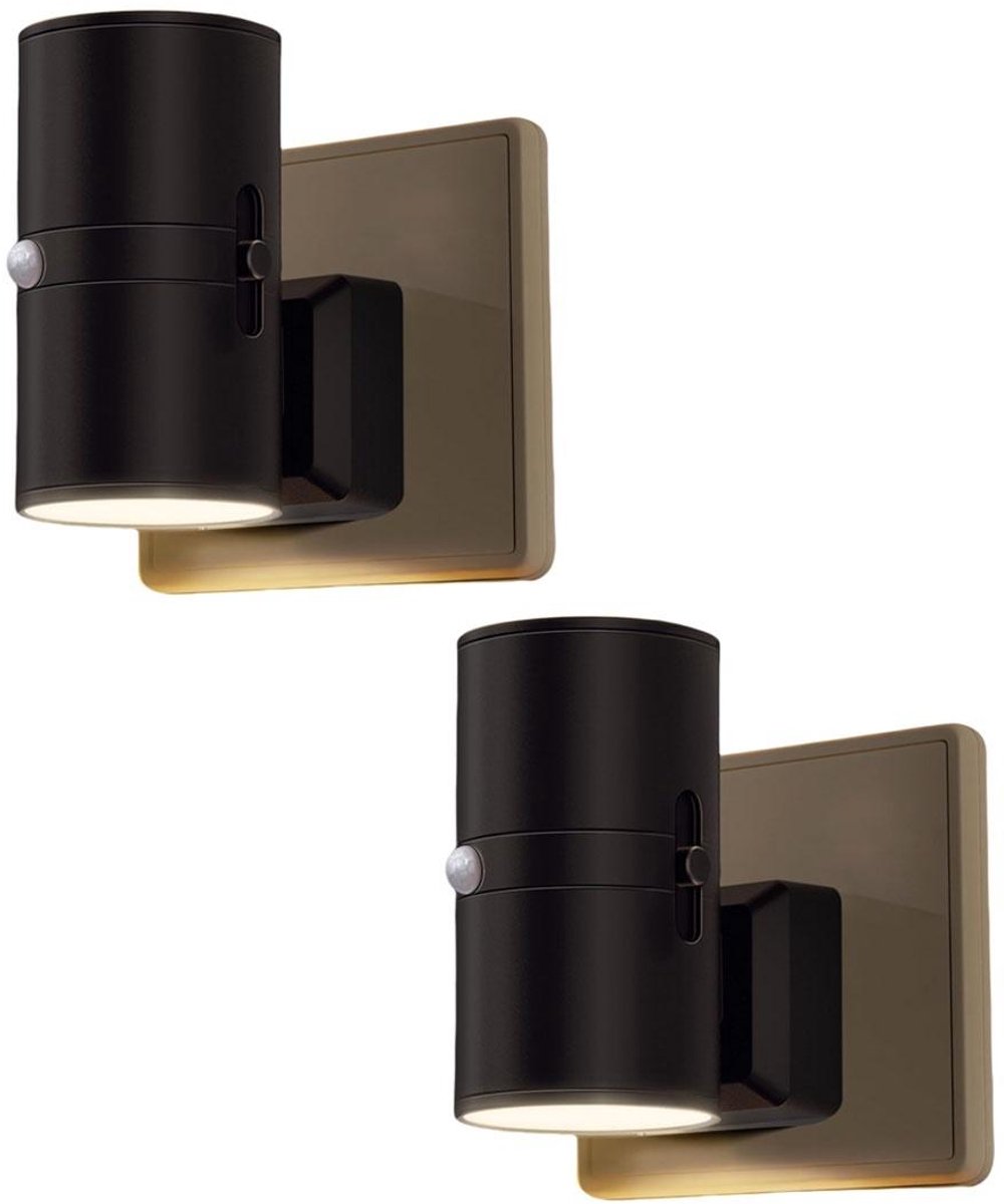 GELLDG 2 stuks LED-nachtlampjes - Stekkerlamp met bewegingssensor - Warm licht - Instelbare helderheid 0-100 lumen - Dimbaar nachtlampje voor binnen - Geschikt voor gangen, slaapkamers, trappenhuizen en keukens