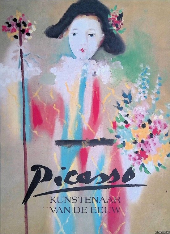 Picasso, Kunstenaar van de Eeuw: Harlekijn met bloemen en scepter, pastelkleurig kostuum.
