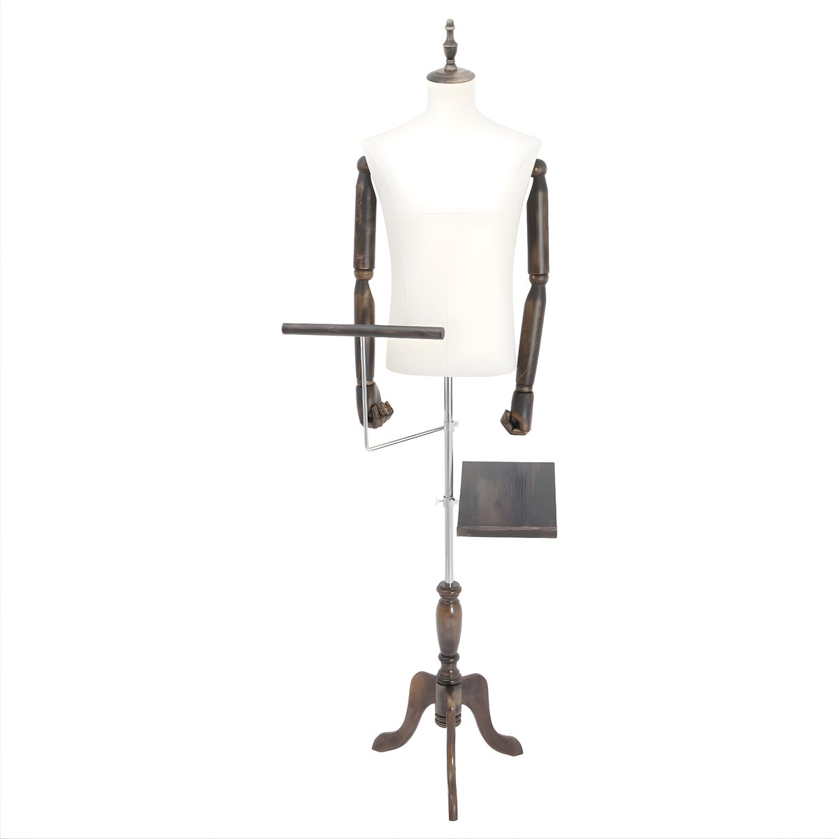 Mannelijke mannequin - Paspop man - Kleermaker - Etakagepop - Voor kledingrekken en displays - Half lichaamsmodel - Wit