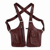 Mannen PU Lederen Verborgen Schoudertas Onder De Arm Verstelbare Outdoor Holster Tas Anti-diefstal Dubbele Schoudertas Oksel Tas Kriskras Terug Mobiele Telefoon Tas Voor Volwassenen,zwart,Collecto