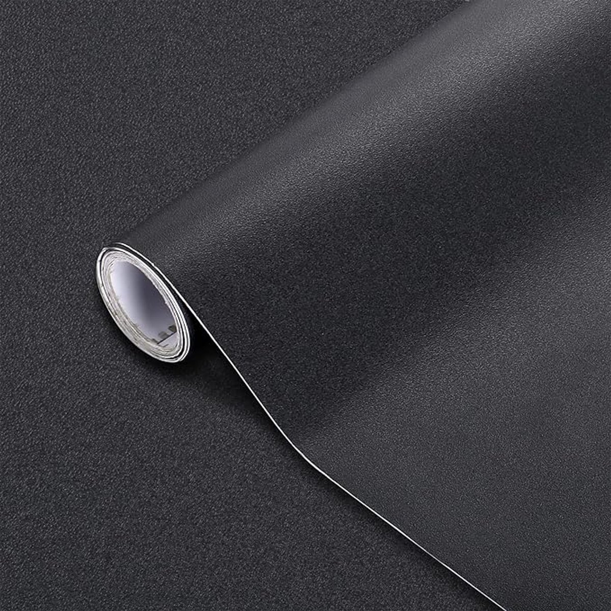 Zelfklevende plakfolie, zwart, mat, meubelfolie, plakfolie, folie voor meubels, keuken, muur, commode, kast, tafel, waterdicht, vinyl, decoratiefolie, 61 x 500 cm - A