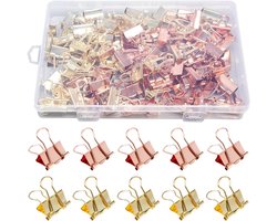VirtuBuy - Papierclips - Multifunctioneel - Goud - Metaal - Vellen Documenten - Binder - Klein - Clip - Voor Mappen - Roségoud - 100 stuks 19 mm clips van papier