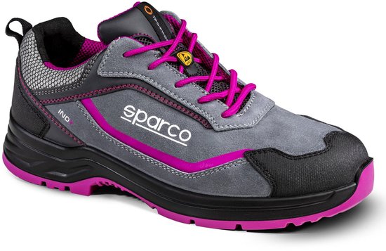 Sparco INDY DANICA | Chaussures de sécurité S3 ESD | 38 / gris-rose | Chaussures de travail | 0753738GRFU