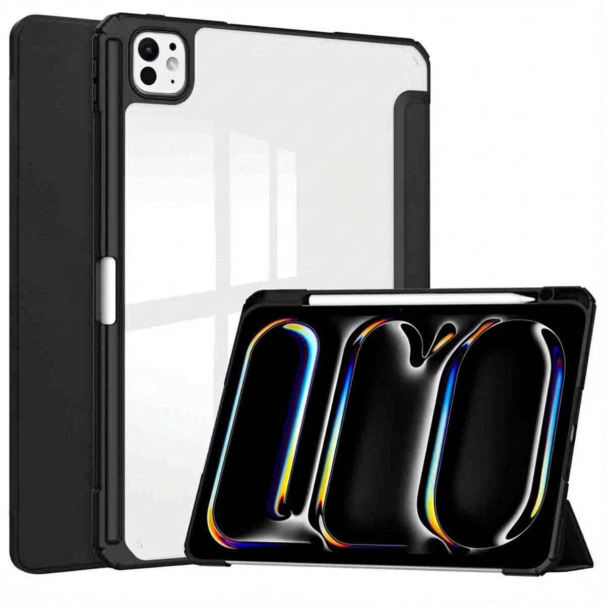 imoshion Tablet Hoes - Geschikt voor Apple iPad Pro 13 (2025) M5 / Pro 13 (2024) M4 - Trifold Hardcase Bookcase - Zwart