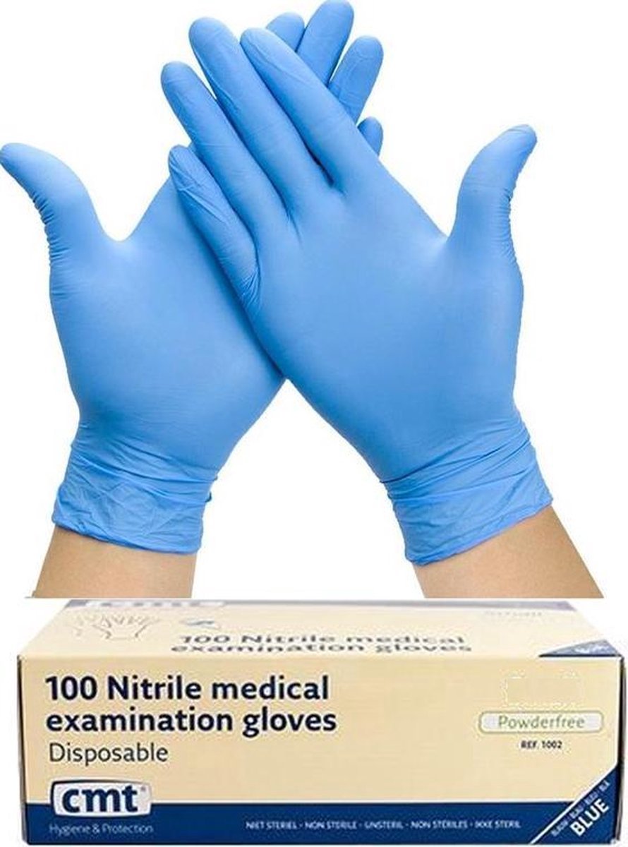 Handschoen CMT M nitril blauw