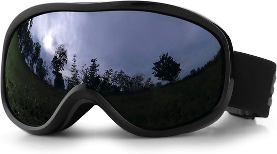 Ski Bril OTG - Dubbele Lens Anti-Beslagen - UV Bescherming - Voor Brildragers - Universele Helm Compatibiliteit - Ventilatiesysteem - Voor Mannen Vrouwen en Tieners - Zwart en grijs